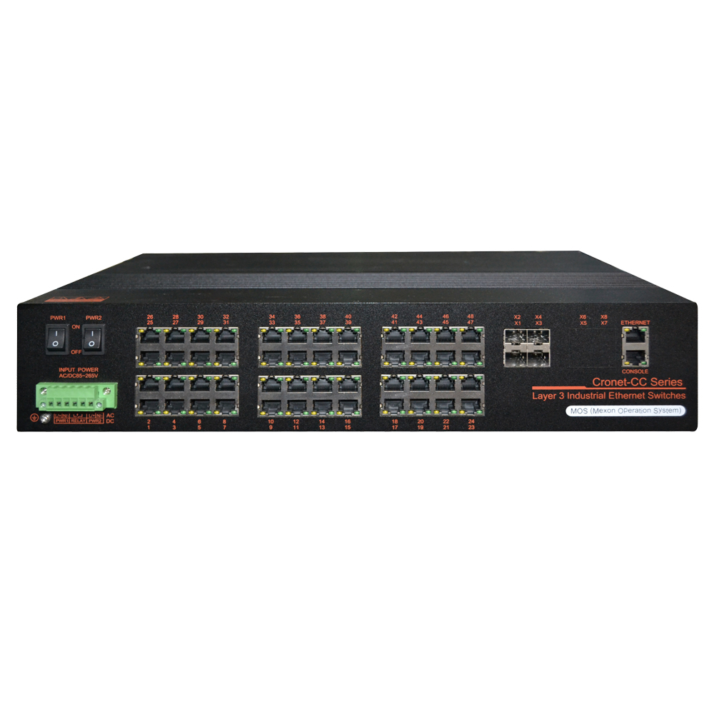 三層4萬兆48千兆IEEE1588同步時鐘工業(yè)以太網(wǎng)交換機